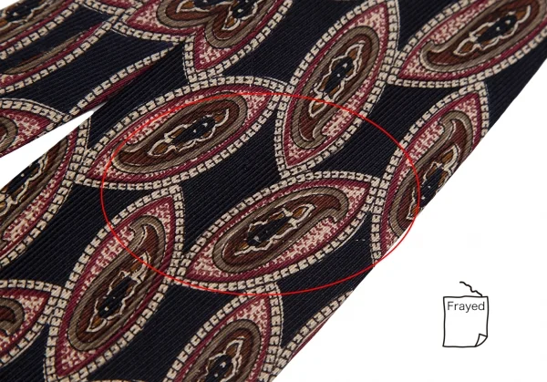 ジバンシィGIVENCHY シルクペイズリーネクタイ 濃紺ベージュ K-123394_003