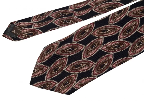 ジバンシィGIVENCHY シルクペイズリーネクタイ 濃紺ベージュ K-123394_005