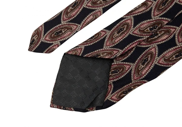 ジバンシィGIVENCHY シルクペイズリーネクタイ 濃紺ベージュ K-123394_007