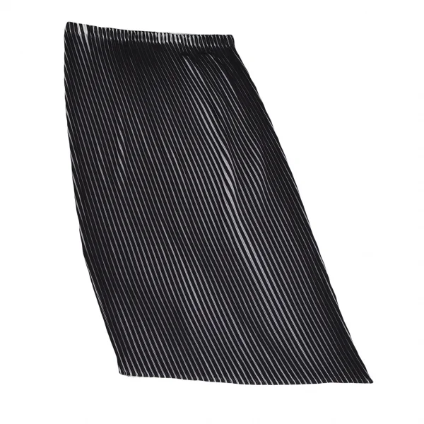 イッセイミヤケISSEY MIYAKE バイカラーカーブプリーツスカート 黒白3 K-123418_010