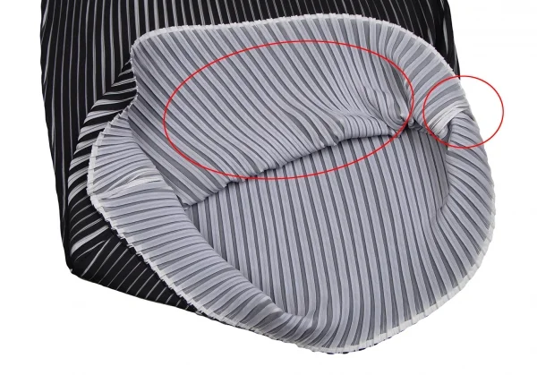 イッセイミヤケISSEY MIYAKE バイカラーカーブプリーツスカート 黒白3 K-123418_007