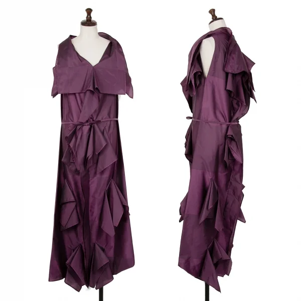 ISSEY MIYAKE A.POC INSIDE Pasted Stripe Sleeveless Dress Purple 2 K-123421_001