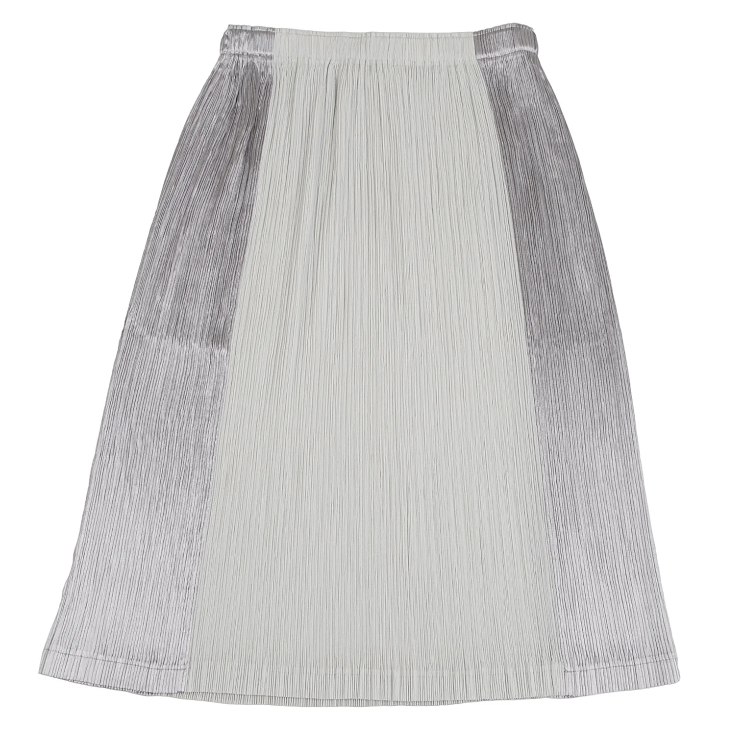 イッセイミヤケISSEY MIYAKE メタリック切替プリーツスカート
