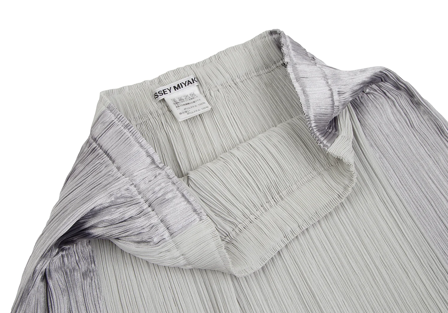 イッセイミヤケISSEY MIYAKE メタリック切替プリーツスカート