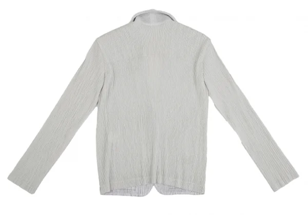 イッセイミヤケISSEY MIYAKE メタリック切替セットアップスーツ シルバーグレー2 K-123428_011