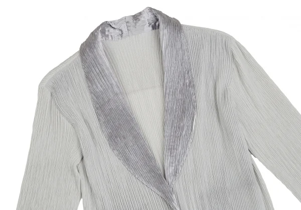 イッセイミヤケISSEY MIYAKE メタリック切替セットアップスーツ シルバーグレー2 K-123428_004