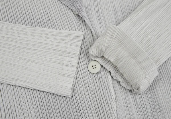 イッセイミヤケISSEY MIYAKE メタリック切替セットアップスーツ シルバーグレー2 K-123428_006