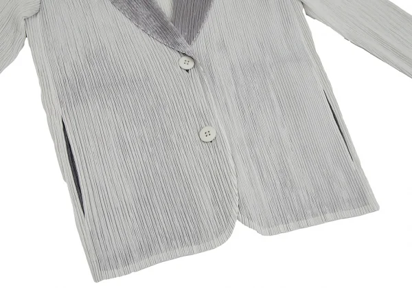 イッセイミヤケISSEY MIYAKE メタリック切替セットアップスーツ シルバーグレー2 K-123428_007