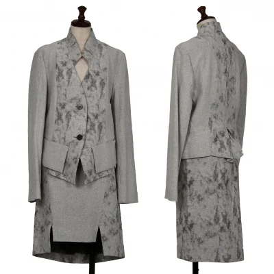 ISSEY MIYAKE Paint Jacquard Jacket & Skirt