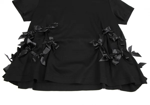 ノワール ケイ ニノミヤ コムデギャルソンnoir kei ninomiya COMME des GARCONS リボン装飾デザインTシャツ 黒S K-123494_004