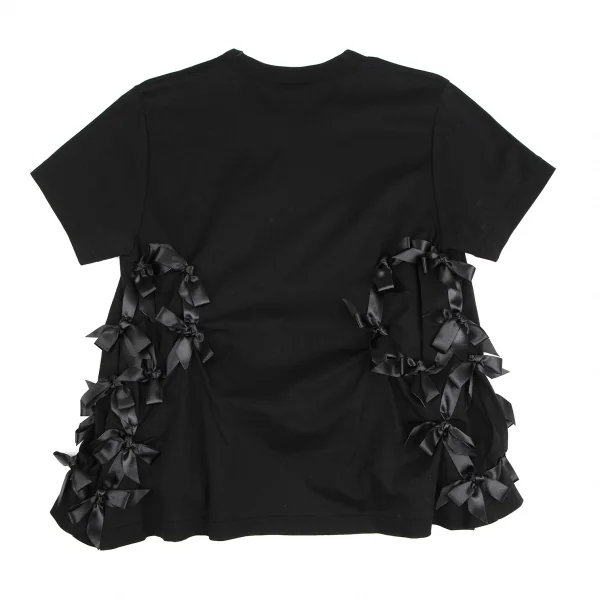 ノワール ケイ ニノミヤ コムデギャルソンnoir kei ninomiya COMME des GARCONS リボン装飾デザインTシャツ 黒S K-123494_007