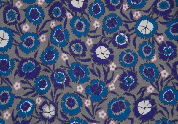 タバサTABASA ストレッチポリフラワープリントラグランチュニック グレー青32 K-123647_011