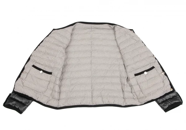 ヘルノHERNO ピンドットリバーシブルノーカラーダウンジャケット 黒42 K-123654_010