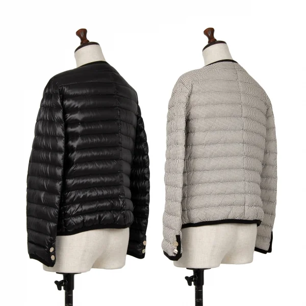 ヘルノHERNO ピンドットリバーシブルノーカラーダウンジャケット 黒42 K-123654_002