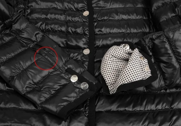 ヘルノHERNO ピンドットリバーシブルノーカラーダウンジャケット 黒42 K-123654_004