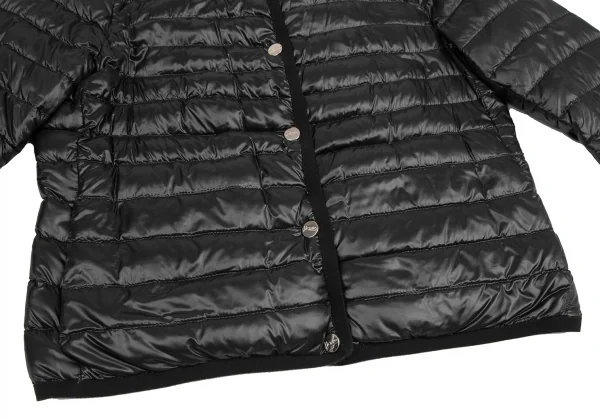 ヘルノHERNO ピンドットリバーシブルノーカラーダウンジャケット 黒42 K-123654_006