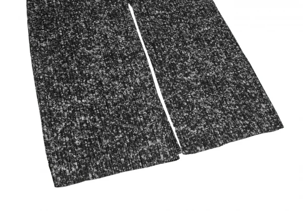 プリーツプリーズPLEATS PLEASE まだらプリントプリーツロングカーディガン 黒グレー2 K-123662_007