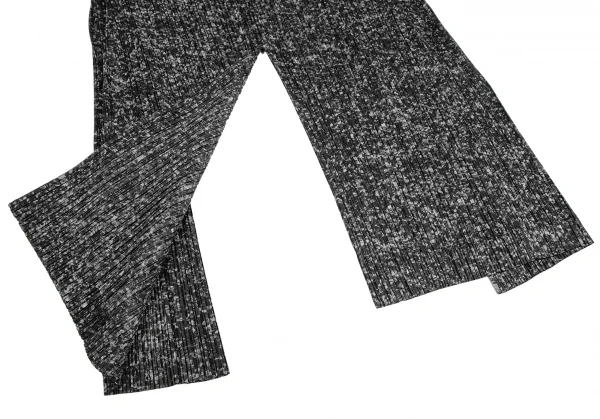 プリーツプリーズPLEATS PLEASE まだらプリントプリーツセットアップスーツ 黒グレー2 K-123664_011