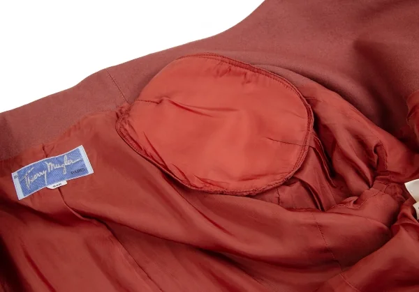 ティエリーミュグレーThierry Mugler ウールアシンメトリーベルテッドジャケット 赤9AR K-123679_015