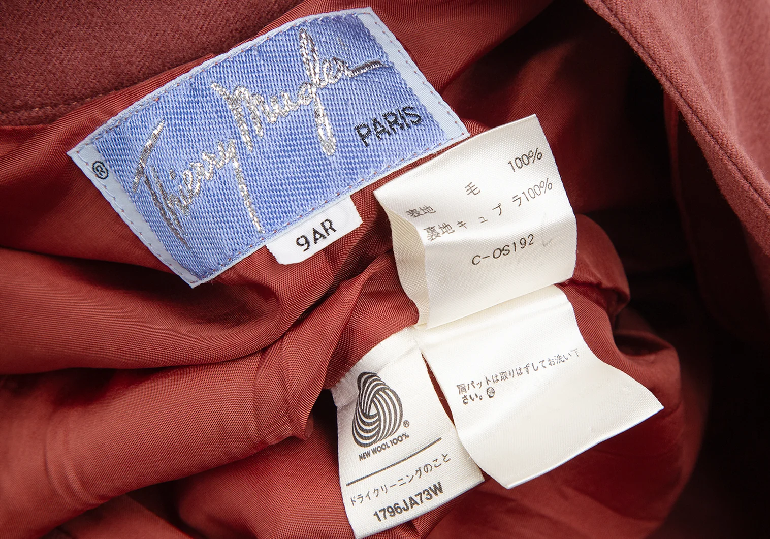 Thierry Mugler Wool Asymmetric Belted Jacket Red 9AR (K