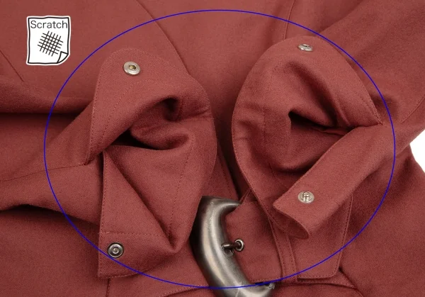 ティエリーミュグレーThierry Mugler ウールアシンメトリーベルテッドジャケット 赤9AR K-123679_007