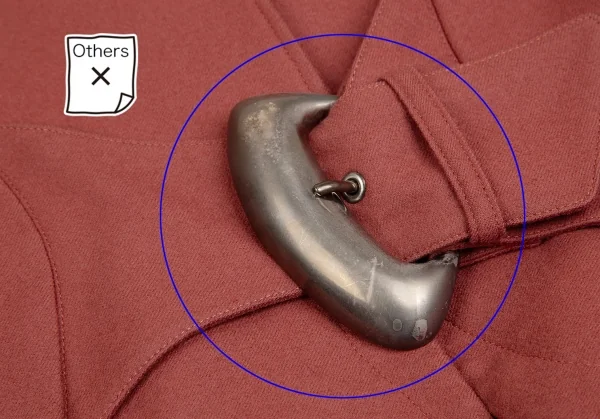 ティエリーミュグレーThierry Mugler ウールアシンメトリーベルテッドジャケット 赤9AR K-123679_009