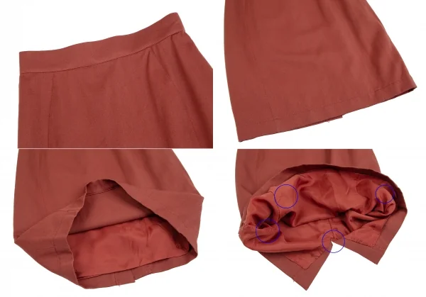 ティエリーミュグレーThierry Mugler ウールアシンメトリーベルテッドジャケットセットアップスーツ 赤9AR 60-88 K-123681_012