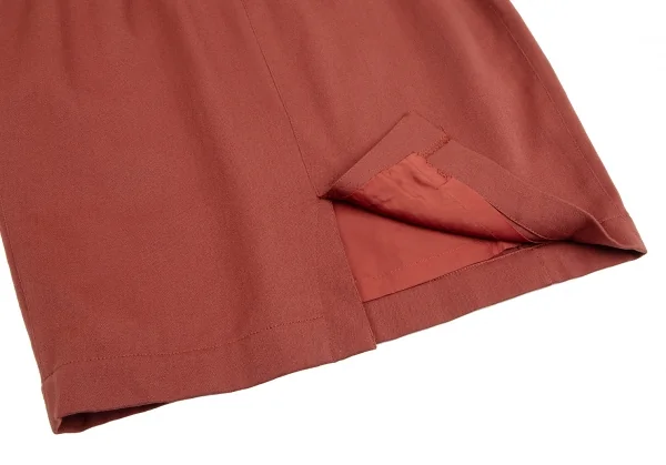 ティエリーミュグレーThierry Mugler ウールアシンメトリーベルテッドジャケットセットアップスーツ 赤9AR 60-88 K-123681_017