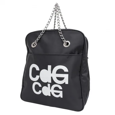 コムコム コムデギャルソンCOMME des GARCONS ロゴプリントチェーンハンドルバッグ
