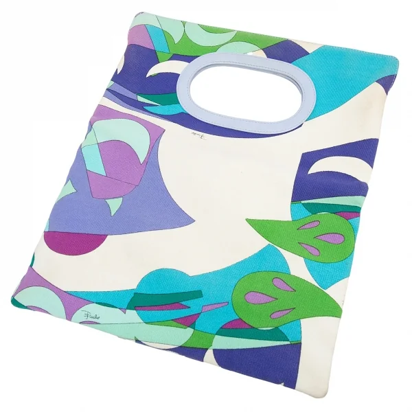 エミリオプッチEMILIO PUCCI グラフィックプリントキャンバス2wayバッグ 生成りマルチF K-123691_004