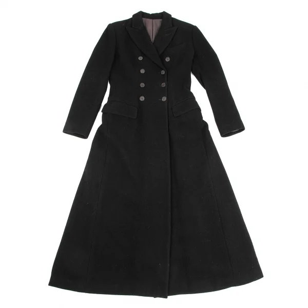 ジャンポールゴルチエ クラシックJean Paul GAULTIER CLASSIQUE ウールモッサダブルピークドラペルコート 黒40 K-123699_002