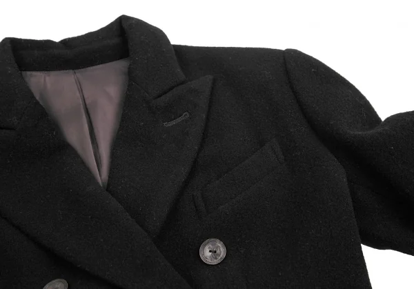 ジャンポールゴルチエ クラシックJean Paul GAULTIER CLASSIQUE ウールモッサダブルピークドラペルコート 黒40 K-123699_004