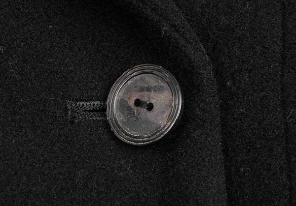 ジャンポールゴルチエ クラシックJean Paul GAULTIER CLASSIQUE ウールモッサダブルピークドラペルコート 黒40 K-123699_005