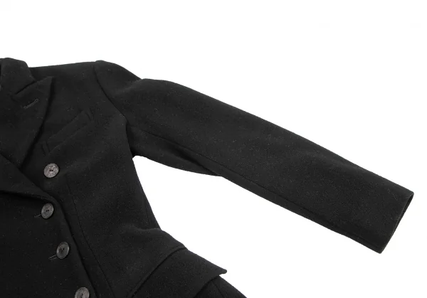 ジャンポールゴルチエ クラシックJean Paul GAULTIER CLASSIQUE ウールモッサダブルピークドラペルコート 黒40 K-123699_006