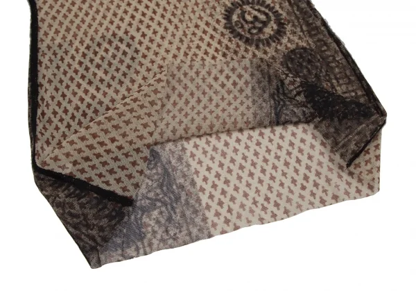 ジャンポールゴルチエ ファムJean Paul GAULTIER FEMME 総柄プリントパワーネットカットソー ベージュ黒40 K-123701_010