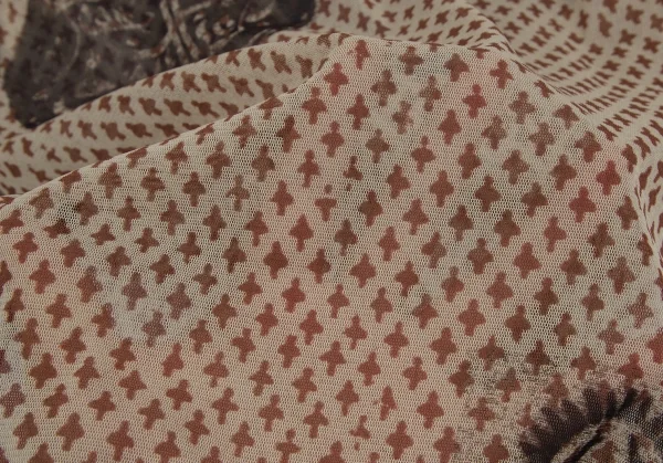 ジャンポールゴルチエ ファムJean Paul GAULTIER FEMME 総柄プリントパワーネットカットソー ベージュ黒40 K-123701_012