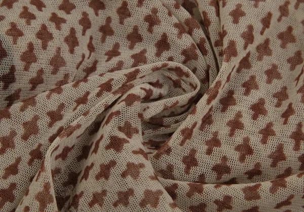 ジャンポールゴルチエ ファムJean Paul GAULTIER FEMME 総柄プリントパワーネットカットソー ベージュ黒40 K-123701_013