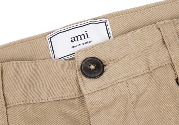 アミ アレクサンドル マテュッシ AMI Alexandre Mattiussi コットンツイルテーパードパンツ ベージュM K-123716_003
