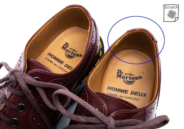コムデギャルソン オムドゥ×ドクターマーチンCOMME des GARCONS HOMME DEUX×Dr.Martens ウイングチップシューズ ボルドーUK8(26.5) K-123719_006