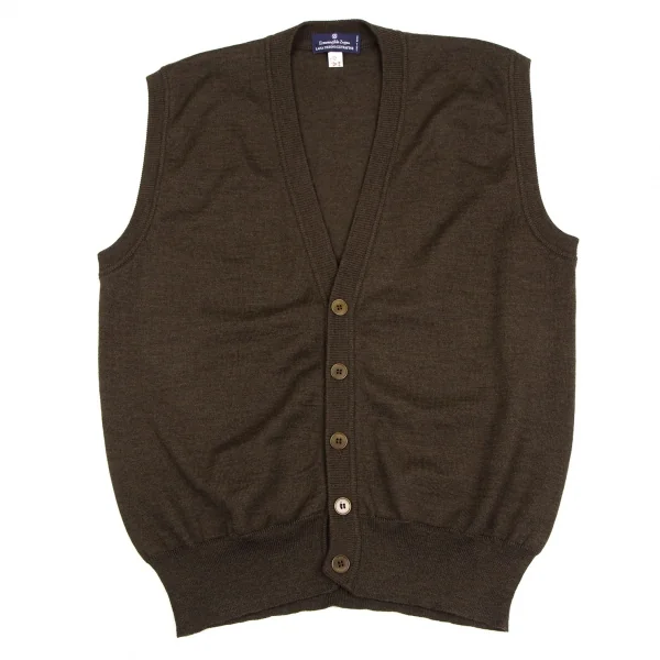 エルメネジルドゼニアErmenegildo Zegna エクストラファインメリノニットカーディガンベスト カーキ48 K-123733_001