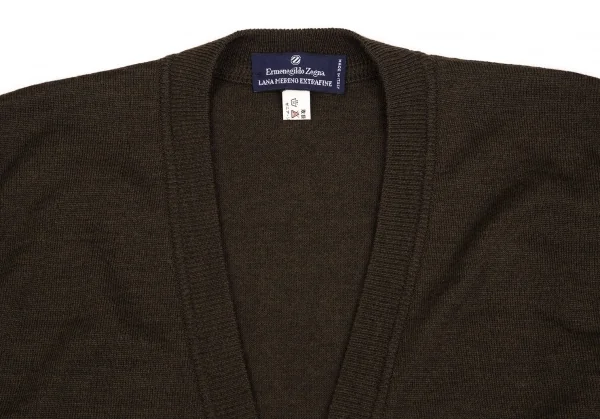エルメネジルドゼニアErmenegildo Zegna エクストラファインメリノニットカーディガンベスト カーキ48 K-123733_002