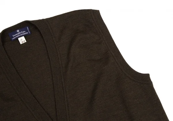 エルメネジルドゼニアErmenegildo Zegna エクストラファインメリノニットカーディガンベスト カーキ48 K-123733_003