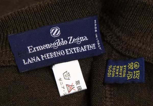 エルメネジルドゼニアErmenegildo Zegna エクストラファインメリノニットカーディガンベスト カーキ48 K-123733_009