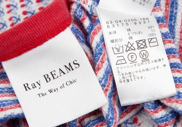 レイビームスRay BEAMS チェリー総柄カットソー 赤青白S位 K-123767_011