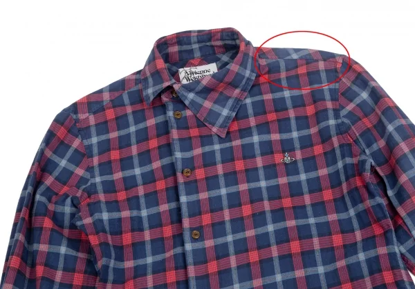 Vivienne Westwood MAN Orb One Point Embroidery Check Shirt K-123782_002