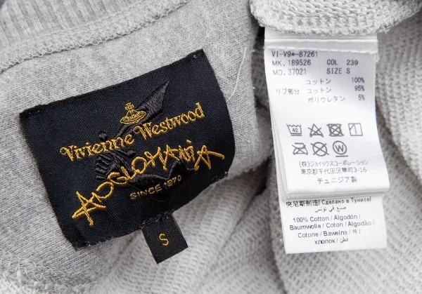 ヴィヴィアンウエストウッド アングロマニアVivienne Westwood ANGLOMANIA リブ切替ドルマンプリントスウェット グレーS K-123786_014