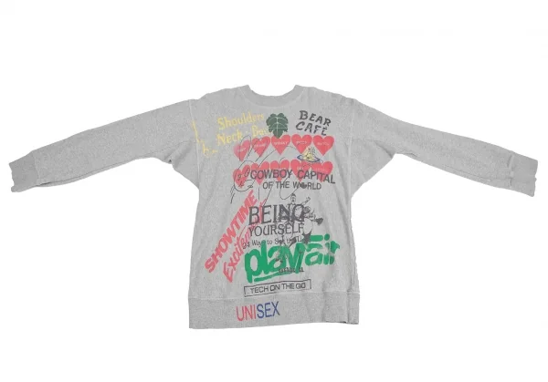 ヴィヴィアンウエストウッド アングロマニアVivienne Westwood ANGLOMANIA リブ切替ドルマンプリントスウェット グレーS K-123786_002