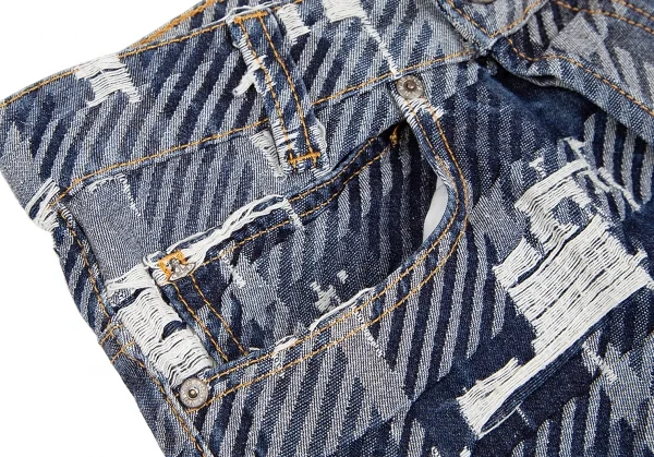 ヴィヴィアンウエストウッド アングロマニアVivienne Westwood ANGLOMANIA クラッシュジャガードパンツ インディゴ26 K-123787_003