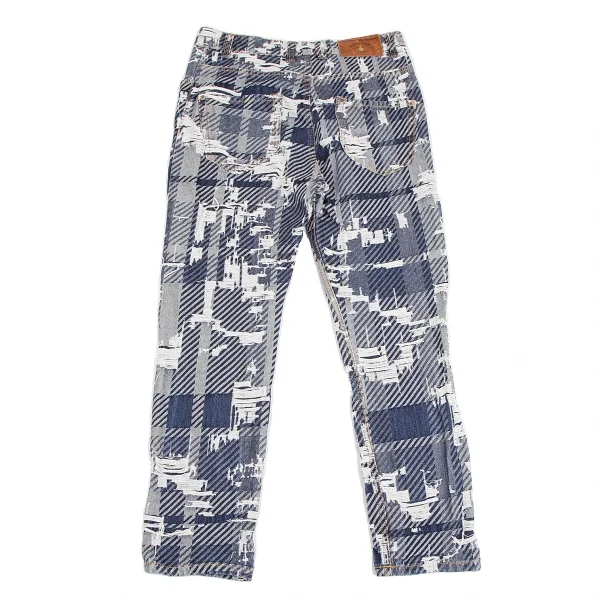 ヴィヴィアンウエストウッド アングロマニアVivienne Westwood ANGLOMANIA クラッシュジャガードパンツ インディゴ26 K-123787_009