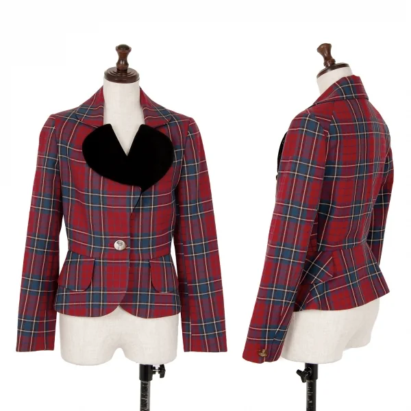 ヴィヴィアンウエストウッド レッドレーベルVivienne Westwood Red Label タータンチェックラブジャケット 赤黒1 K-123789_001